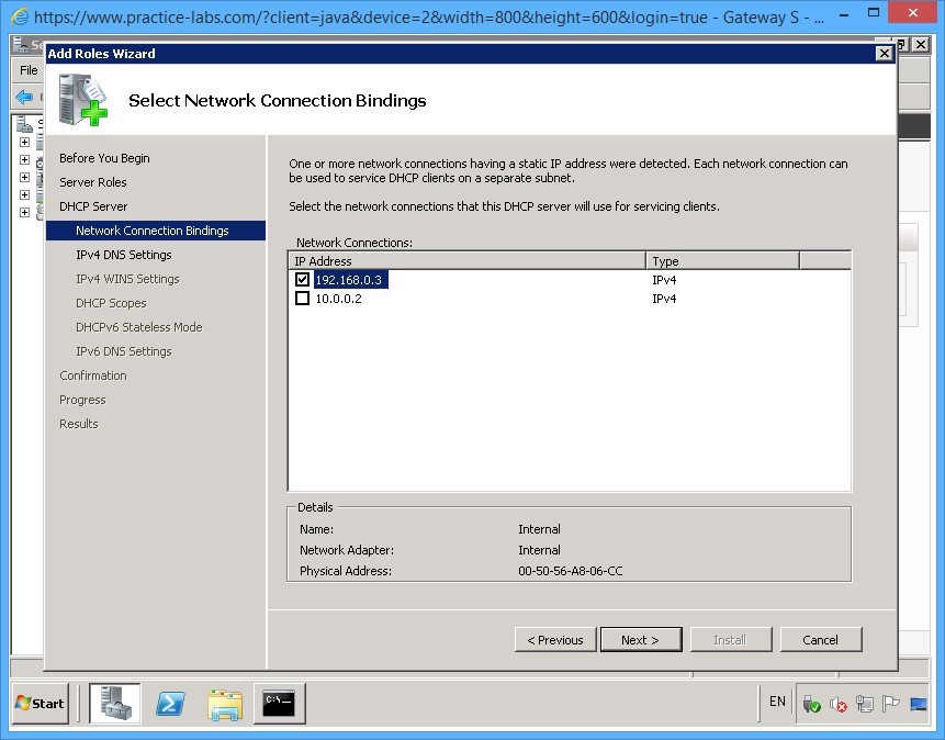 Practice Labs screenshot.